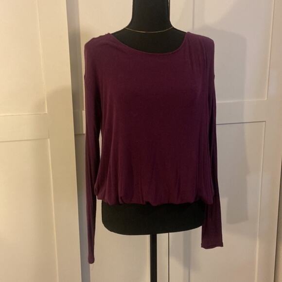 Free People Plum Open Back Top Long Sleeve Top XS - Picture 3 of 7